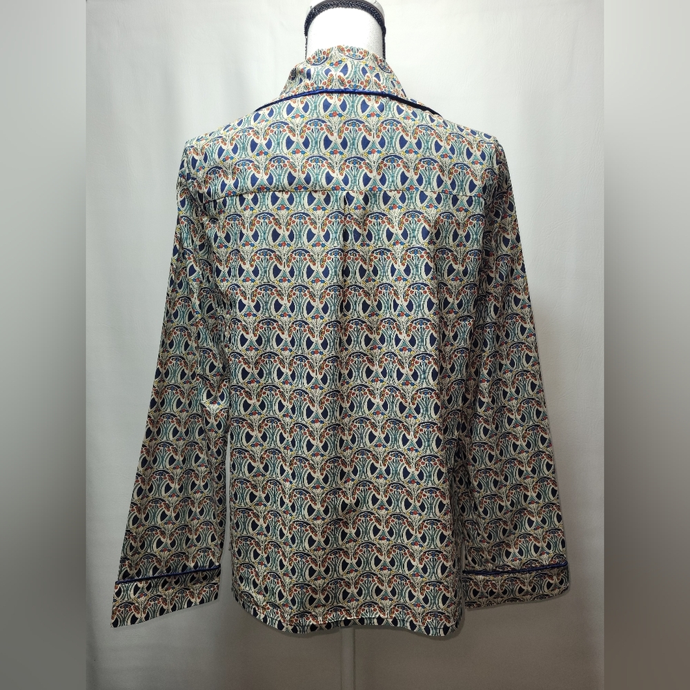 Liberty Of London Tana Lawn Cotton Fabric "Mauverina" Pajama Top - Picture 7 of 12